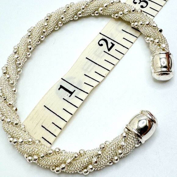 Tiffany & Co Elsa Peretti 925 Sterling Silver Mesh Twist Bangle Bracelet 24 Gram - Picture 4 of 9